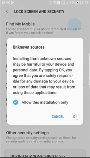 enable unknown source Samsung Galaxy J5 Pro