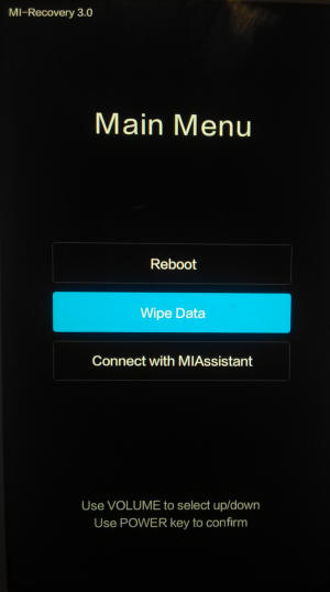 Wipe data xiaomi что это. Wipe data Сяоми. Wipe reset Xiaomi. Wipe data в Xiaomi Redmi. Xiaomi main menu Reboot wipe data.