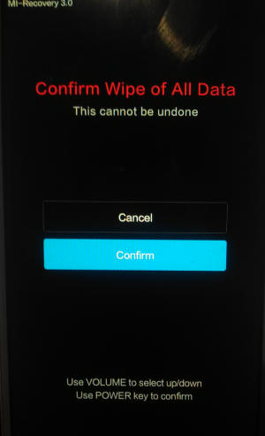 Confirm Wipe Data Mi Recovery