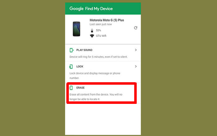 Reset Screen Lock via Google Find My Device
