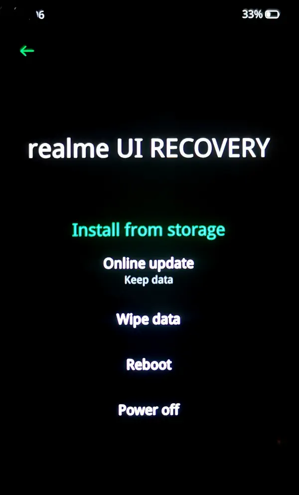 Power Off Using Realme Recovery